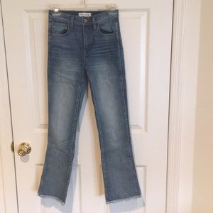 Bootcut Madewell jeans with fringe